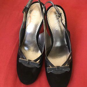 Franco Sarto NWOT Black Suede 3" Heels 7.5 M
